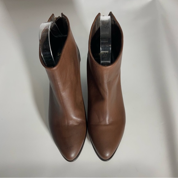 Summit by White Mountain Brown Leather Back Zipper Heeled Ankle Boots Size 40 - Picture 4 of 16